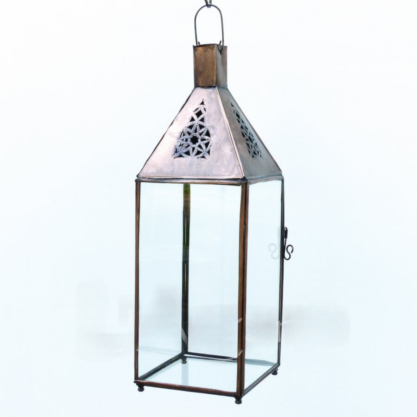 Lantern Glass Lamp – Moroccan Handcrafted Glass & Copper – Clear Light for Luxury Indoor & Outdoor Décor