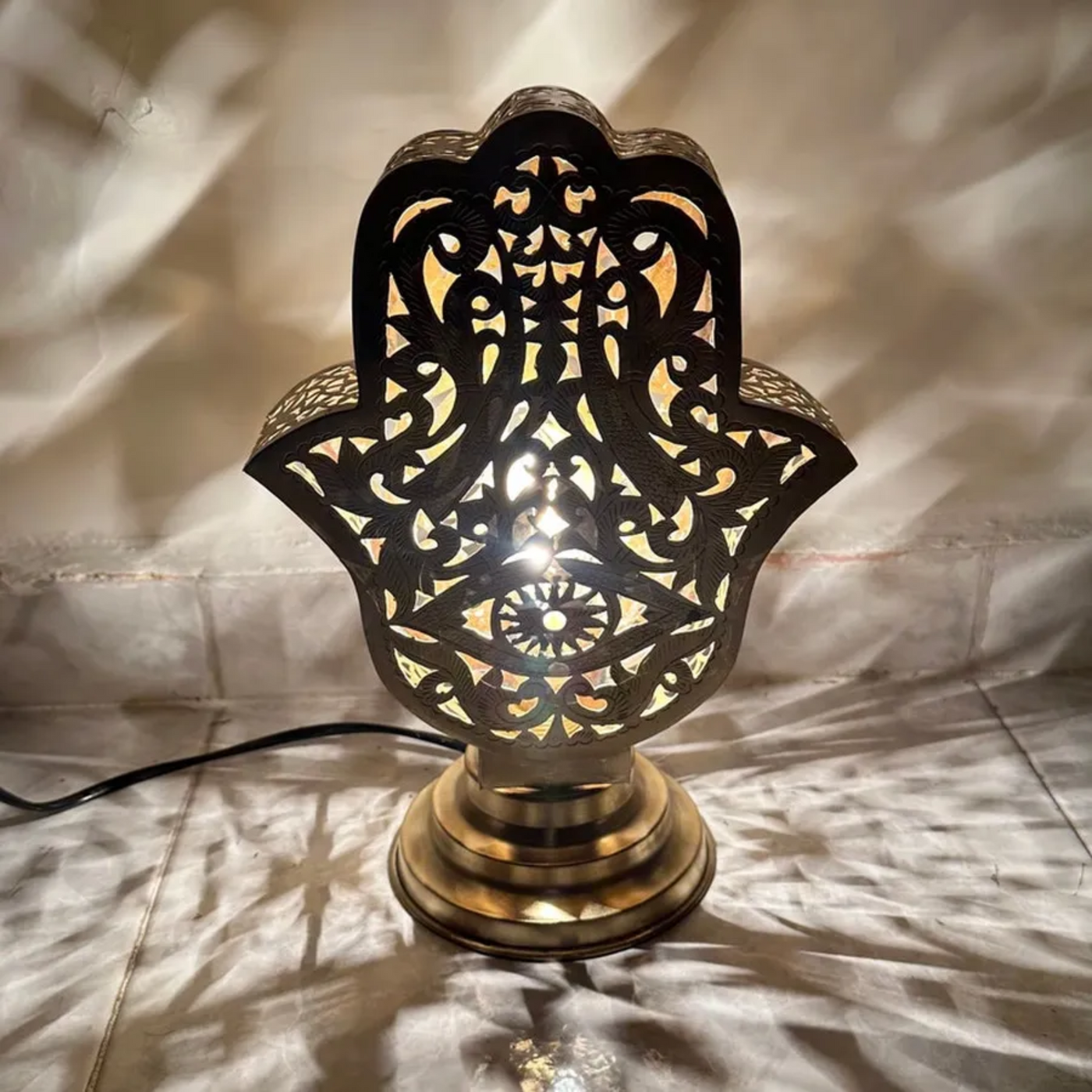 BRASS TABLE & FLOOR LAMP , KHEMISSA