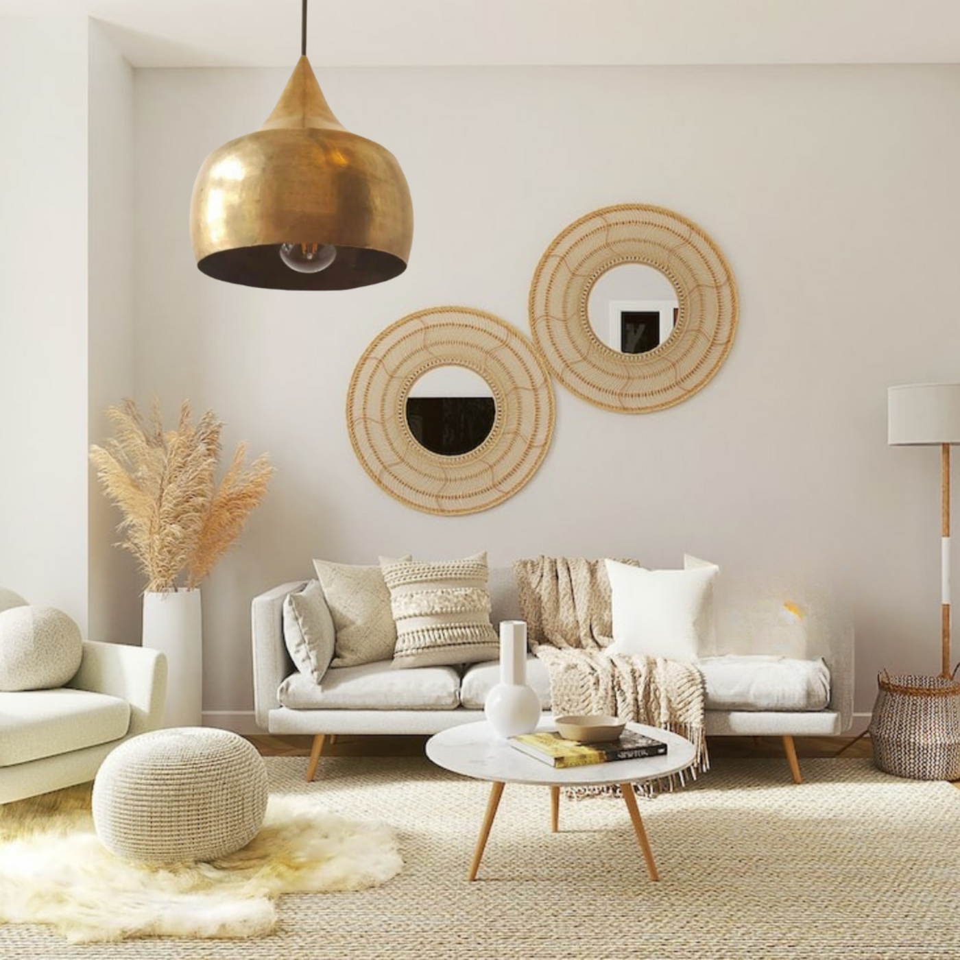 Gold Dome Pendant Light, Moroccan Minimalist Style – Luxury for Traditional or Modern Décor
