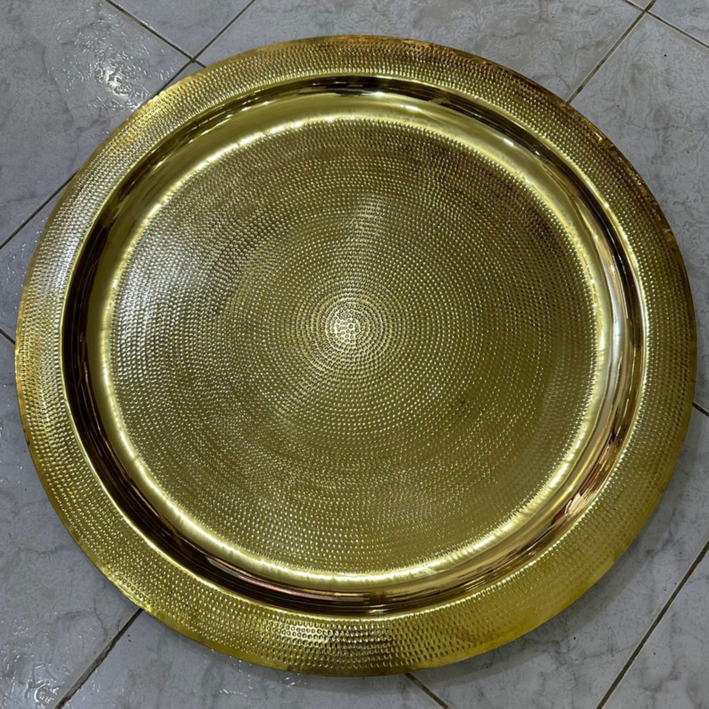 MOROCCAN HAND ENGRAVED TRAY ; HAMSA