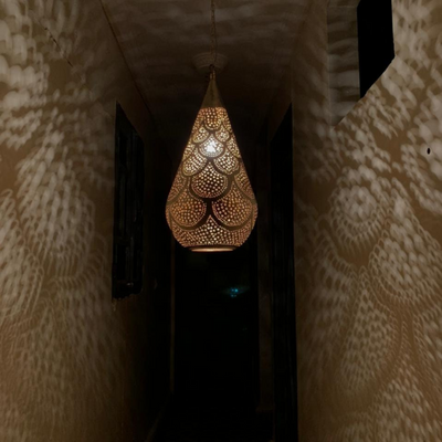 BRASS CEILING LIGHT , TEAR WAVES