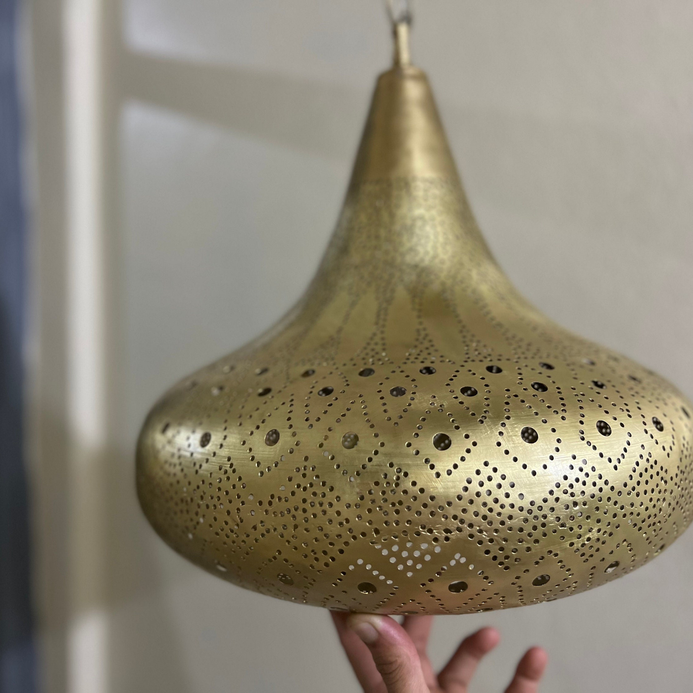 Hand Engraved Sphere Ceiling Lamp – Moroccan Style, Gold/Silver/Black Brass – Perfect for Home Décor