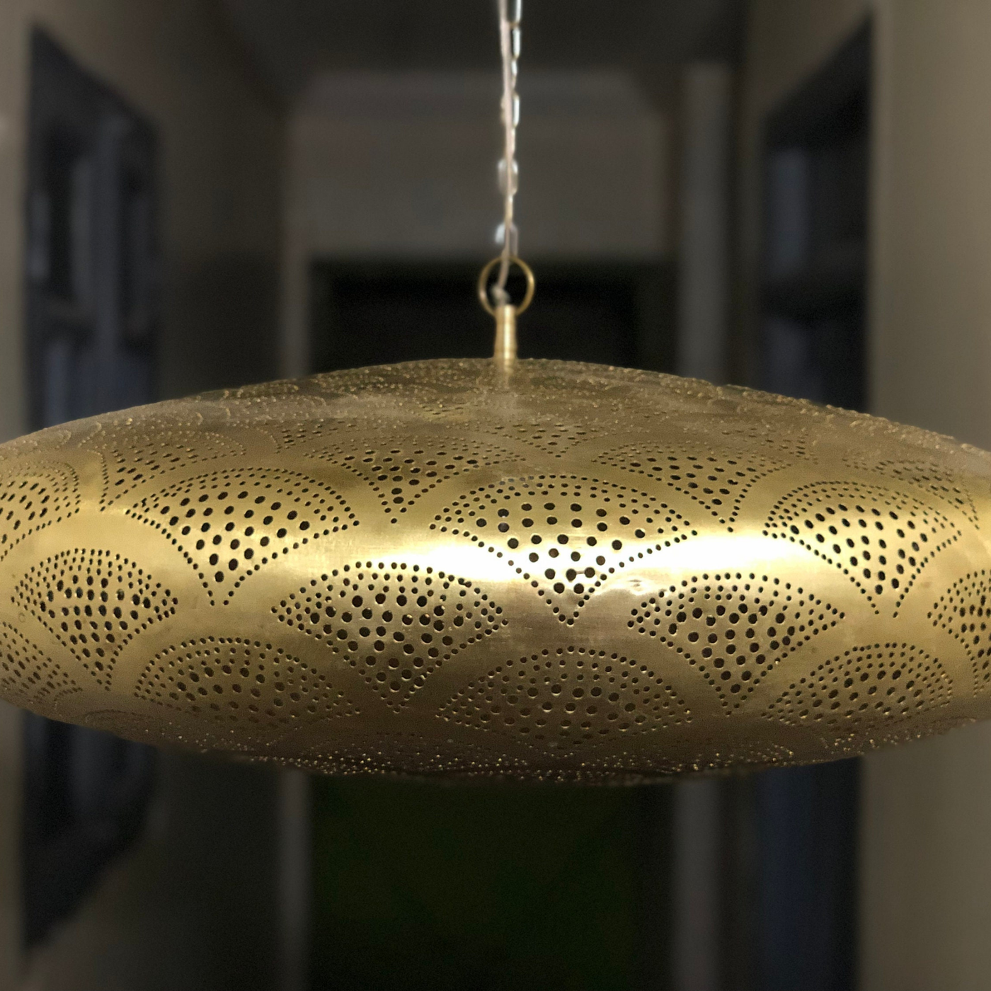 Iconic Sphere Ceiling Lamp – Gold, Silver, Black Brass Options – Hand Engraved with Moroccan Style – Luxury for Indoor Lighting