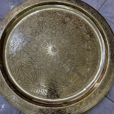 MOROCCAN HAND ENGRAVED TRAY ; SEPHIR