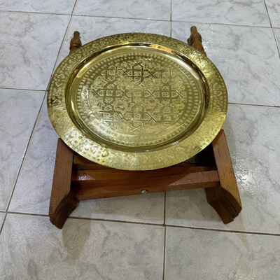 MOROCCAN HAND ENGRAVED TRAY ; ZWINA