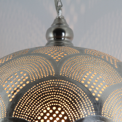 Luxury Brass Ceiling Lamp – Hand Engraved with Moroccan Style, Romantic Design – Perfect for Kitchen & Indoor Décor