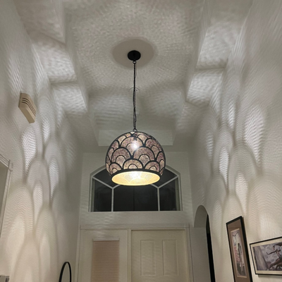 Luxury Brass Ceiling Lamp – Hand Engraved with Moroccan Style, Romantic Design – Perfect for Kitchen & Indoor Décor