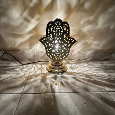 BRASS TABLE & FLOOR LAMP , KHEMISSA