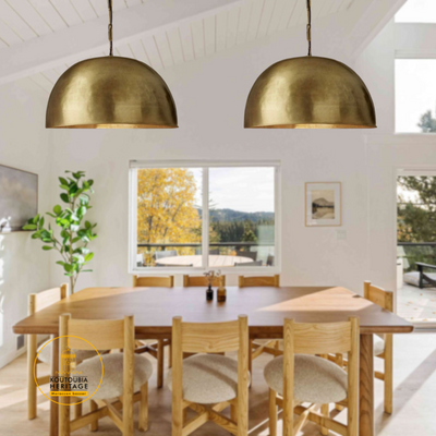 Gold Dome Fixture Ceiling, Modern Ceiling Lamp, Ready to install with Buble and chain – Luxury for Lighting Decoration