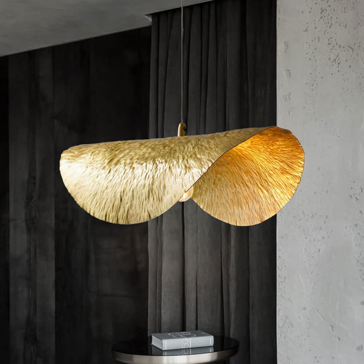Lotus Leaf Hanging Lamp – Handcrafted in Morocco with Solid Brass – Ideal for Luxury Décor