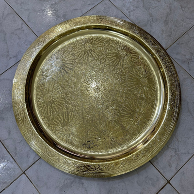 MOROCCAN HAND ENGRAVED TRAY ; SEPHIR