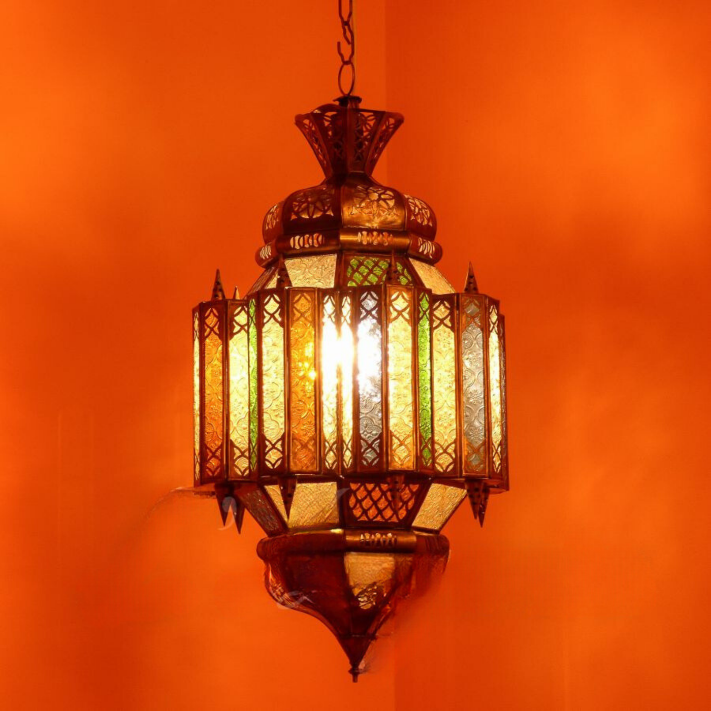 Hanging Moroccan Lantern – Multicolor Design – Luxury for Indoor & Outdoor Lighting Decor