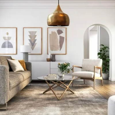Gold Dome Pendant Light, Moroccan Minimalist Style – Luxury for Traditional or Modern Décor