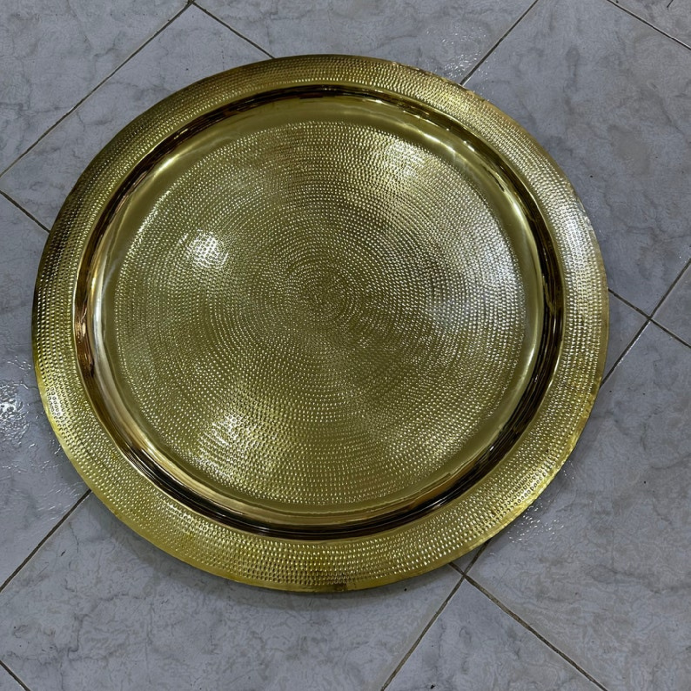 MOROCCAN HAND ENGRAVED TRAY ; HAMSA