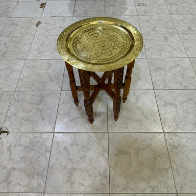 MOROCCAN HAND ENGRAVED TRAY ; ZWINA
