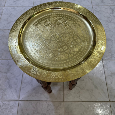 MOROCCAN HAND ENGRAVED TRAY ; ZWINA