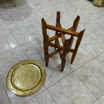 MOROCCAN HAND ENGRAVED TRAY ; ZWINA
