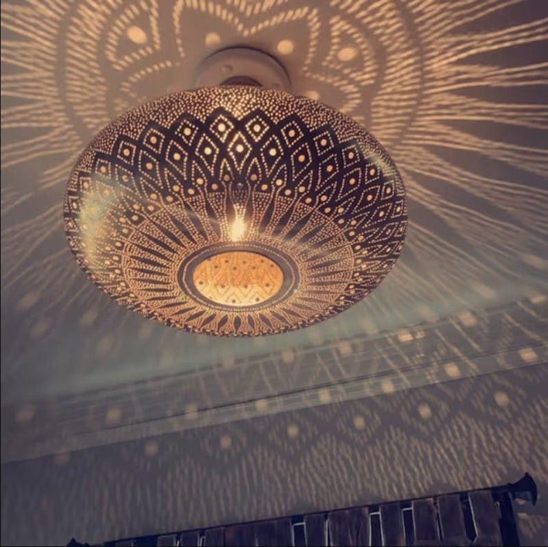 BRASS CEILING LIGHT , KHOBZA OPEN BOTTOM