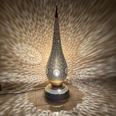 Moroccan Style Brass standing Lamp – Exquisite Handmade Piece for Living Room or Office